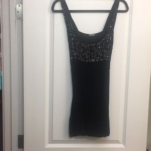 Black Sequins Tunic Top